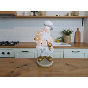 New Holiday Santa Claus Baking Ginger Bread Cookies Christmas Figurine Decor
